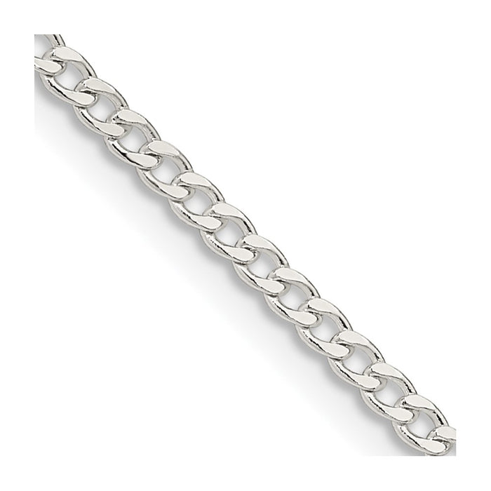 Exclusive 2.3mm Beveled Curb Chain in Sterling Silver - Affordable Luxury!-1