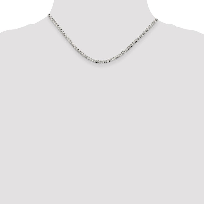 Exclusive 3.2mm Beveled Curb Chain in Sterling Silver | Stylish & Affordable!-4