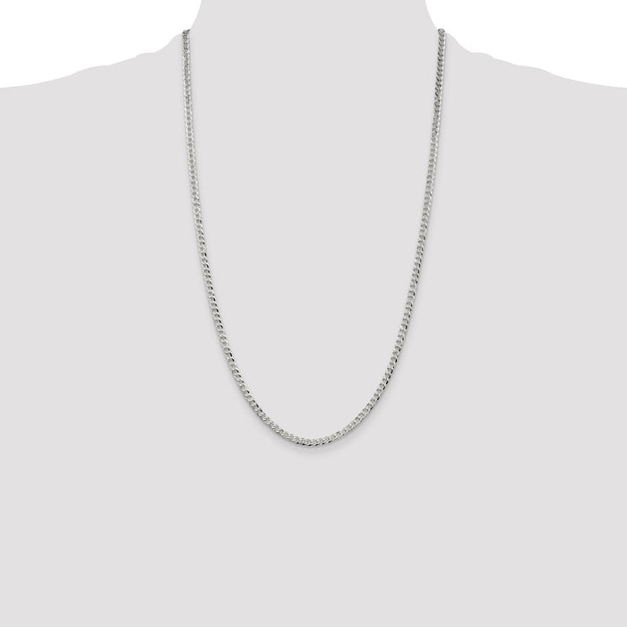 Buy 3.2mm Beveled Curb Chain in Sterling Silver | Stylish & Affordable Jewelry-4