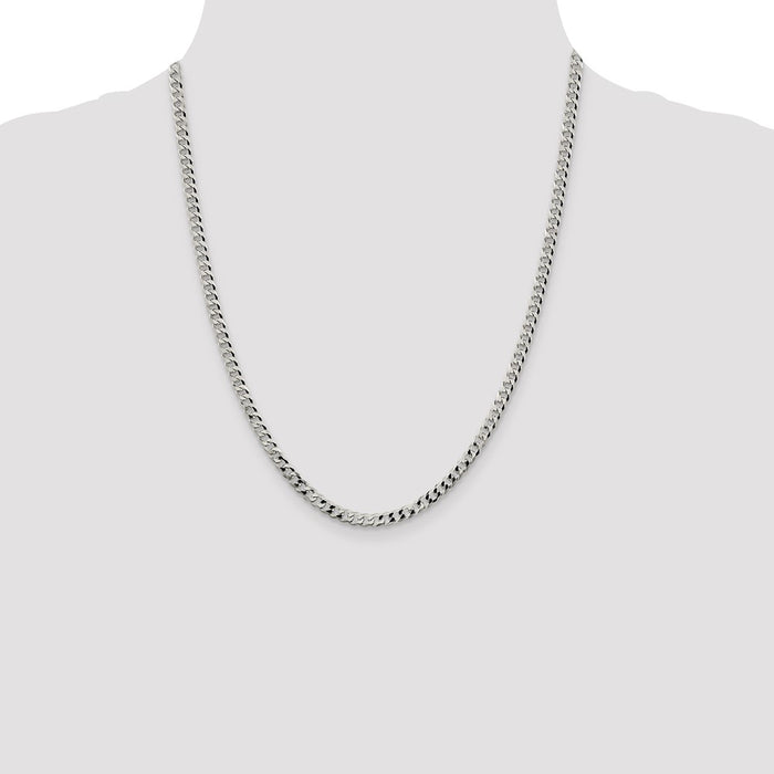 Buy 4mm Beveled Curb Chain in Sterling Silver - Stylish & Affordable Value!-4