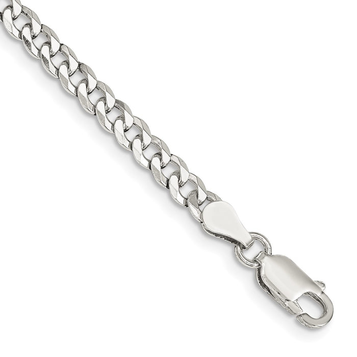 Order Stylish 4mm Beveled Curb Chain in Sterling Silver | Luxury Value!-1