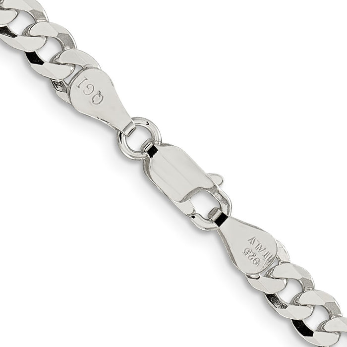 Buy Stylish 5mm Beveled Curb Chain in Sterling Silver - High-Quality Value!-3