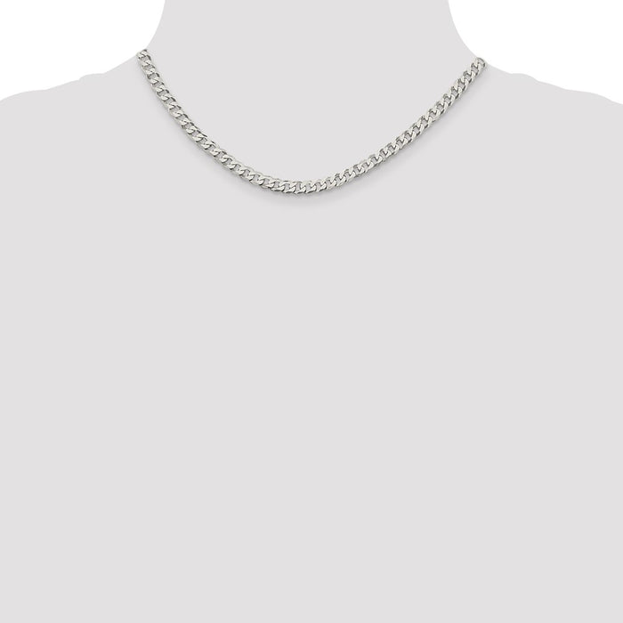 Buy 5mm Beveled Curb Chain in Sterling Silver - Stylish & Affordable Jewelry-4