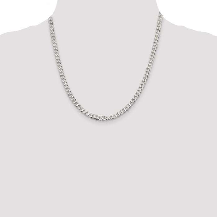 High-Quality 5mm Beveled Curb Chain in Sterling Silver | Stylish & Affordable!-4