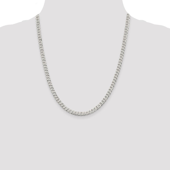 Exclusive 5mm Beveled Curb Chain in Sterling Silver - Affordable Luxury Jewelry-4