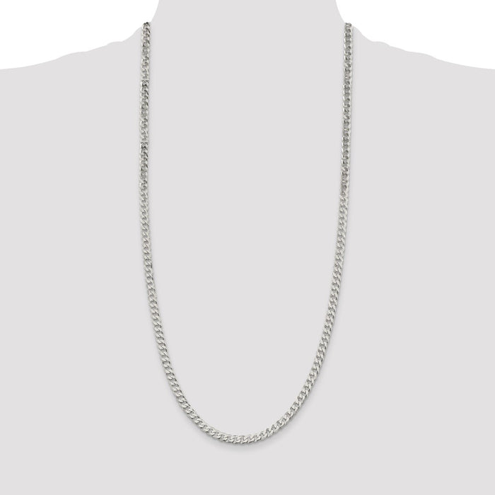 Buy Stylish 5mm Beveled Curb Chain in Sterling Silver - High-Quality Value!-4