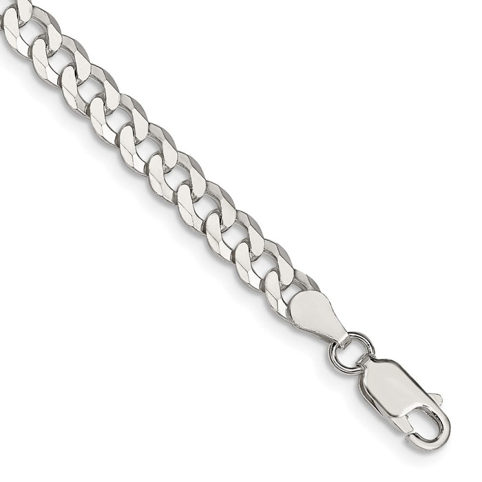 Buy Stylish 5mm Beveled Curb Chain in Sterling Silver - Affordable Luxury!-1