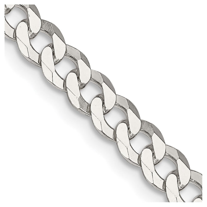Buy Stylish 5mm Beveled Curb Chain in Sterling Silver - Affordable Luxury!-1