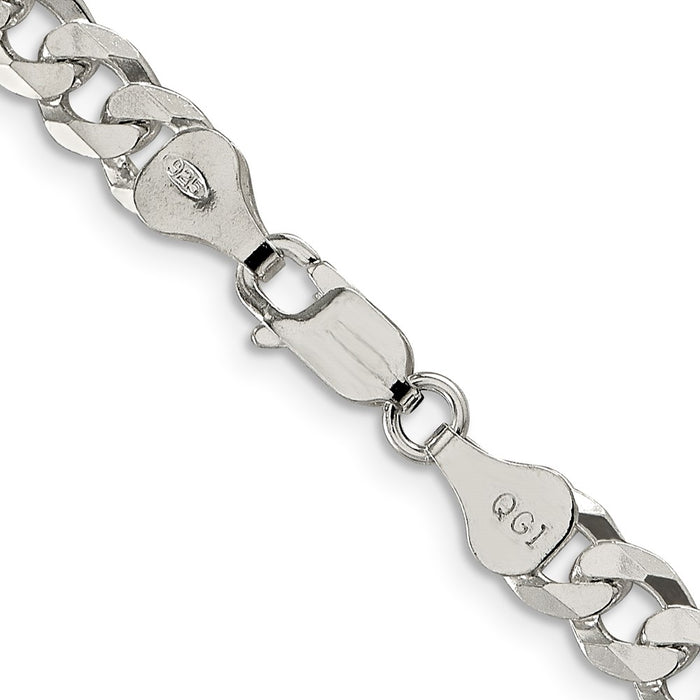 High-Quality 6mm Beveled Curb Chain in Sterling Silver - Stylish & Affordable-3