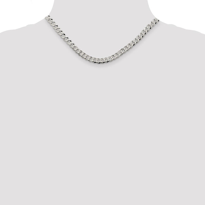 Buy Stylish 6mm Beveled Curb Chain in High-Quality Sterling Silver-4