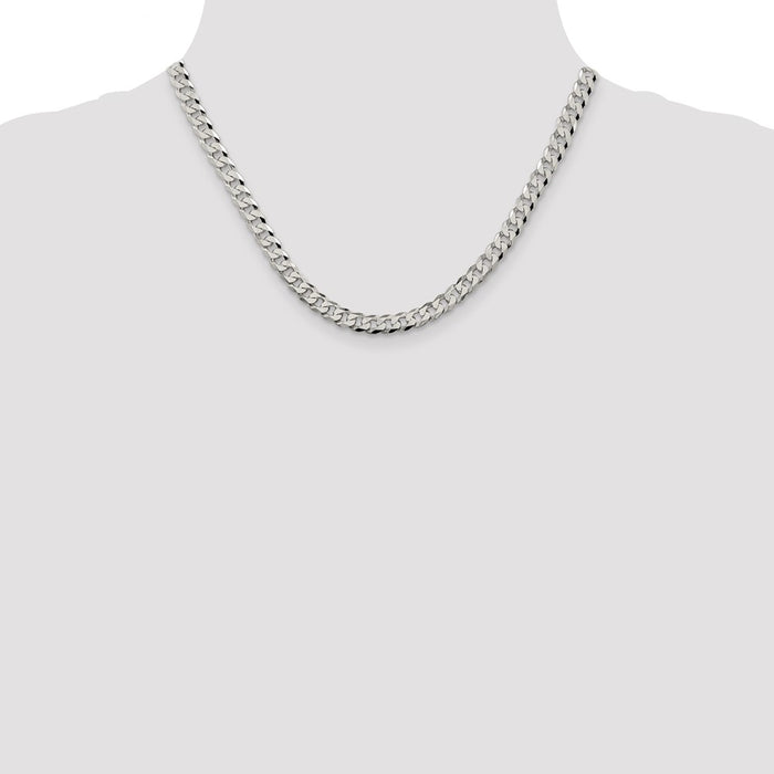 Buy 6mm Beveled Curb Chain in Sterling Silver | Stylish & Affordable Jewelry-4