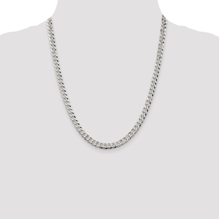 Buy 6mm Beveled Curb Chain in Sterling Silver - Stylish, High-Quality Value!-4