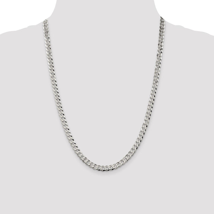 Buy Stylish 6mm Beveled Curb Chain in Sterling Silver - Affordable Luxury-4