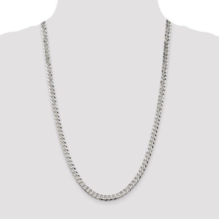 Buy Stylish 6mm Beveled Curb Chain in Sterling Silver - Affordable Luxury-4