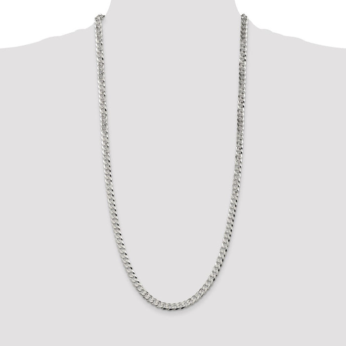 Buy 6mm Beveled Curb Chain in Sterling Silver - Stylish & Affordable Jewelry-4