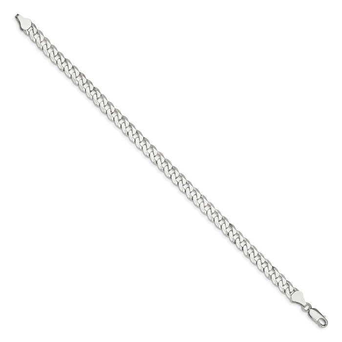 Exclusive 6mm Beveled Curb Chain in Sterling Silver - Stylish Design, Great Value-2