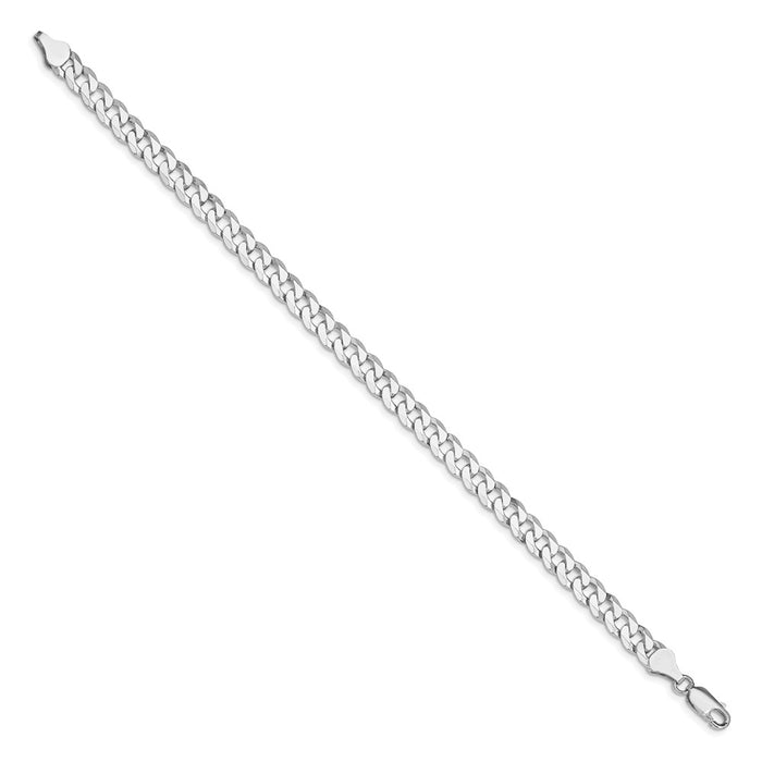 Buy Stylish 6mm Beveled Curb Chain | Rhodium-Plated Sterling Silver Value-2
