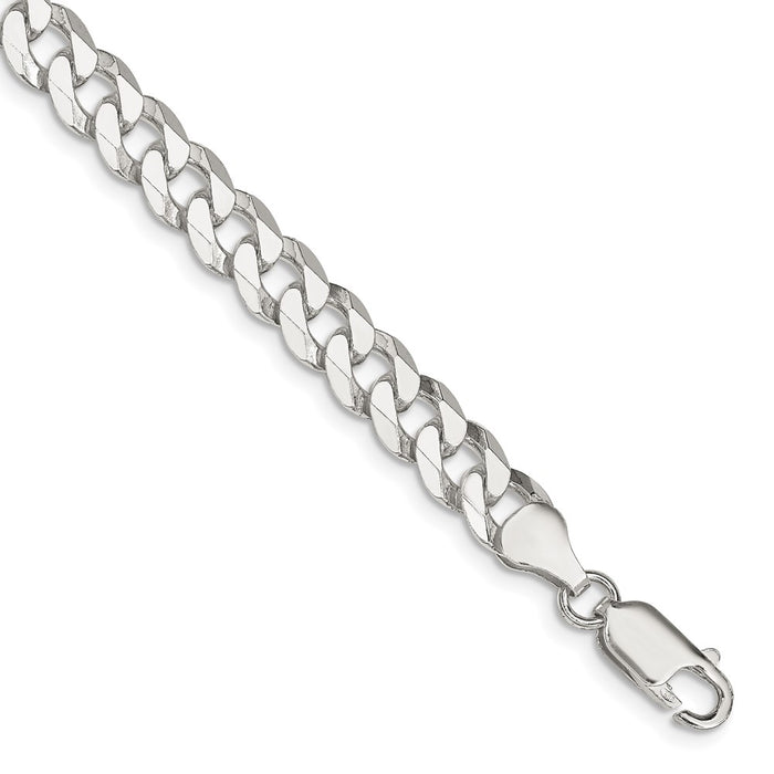 Buy 7mm Beveled Curb Chain in Sterling Silver - Stylish & Affordable Design-1