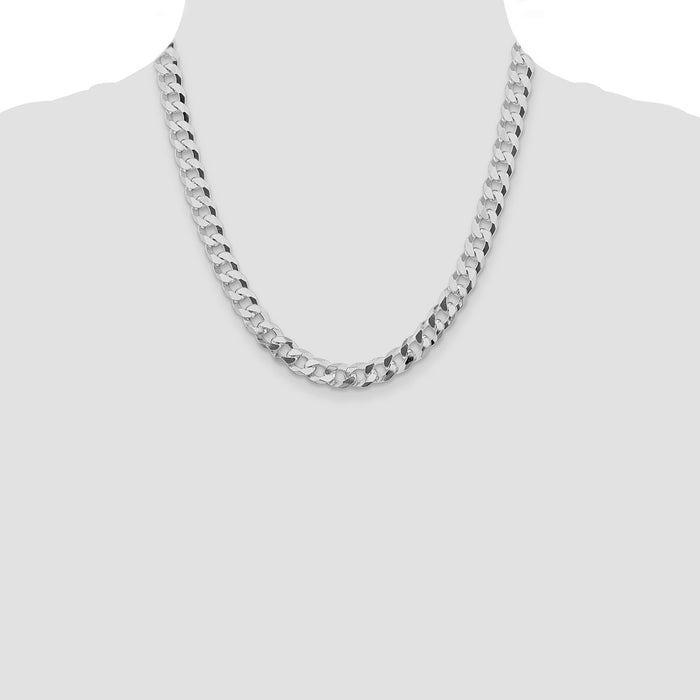 Buy Stylish Rhodium-Plated Sterling Silver 8.5mm Curb Chain at Affordable Prices-4