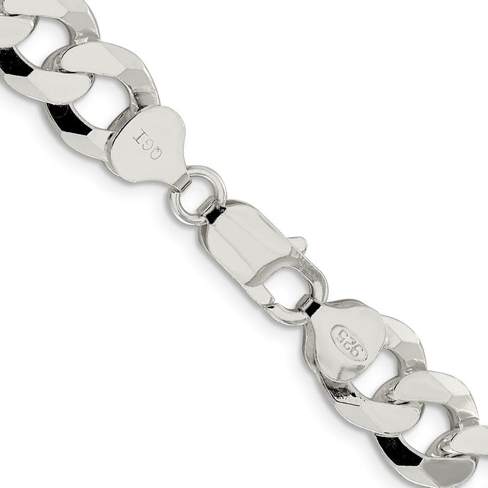 Buy Exclusive 10.6mm Beveled Curb Chain in Sterling Silver - Stylish Value!-3