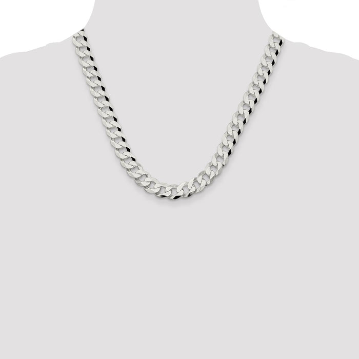 Buy 10.6mm Beveled Curb Chain in Sterling Silver - Stylish & Affordable Jewelry-4
