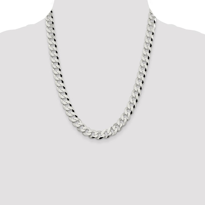 Buy Exclusive 10.6mm Beveled Curb Chain in Sterling Silver - Stylish Value!-4