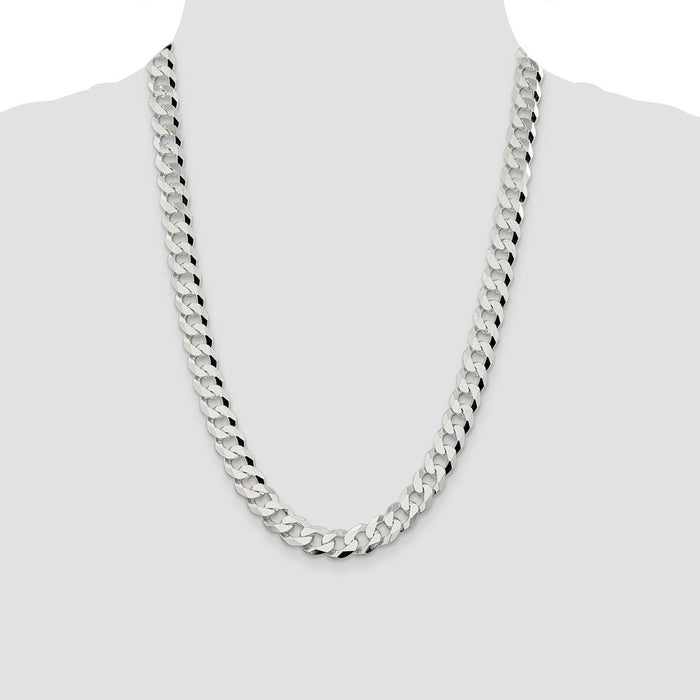 Buy 10.6mm Beveled Curb Chain in Sterling Silver - Stylish and Affordable!-4