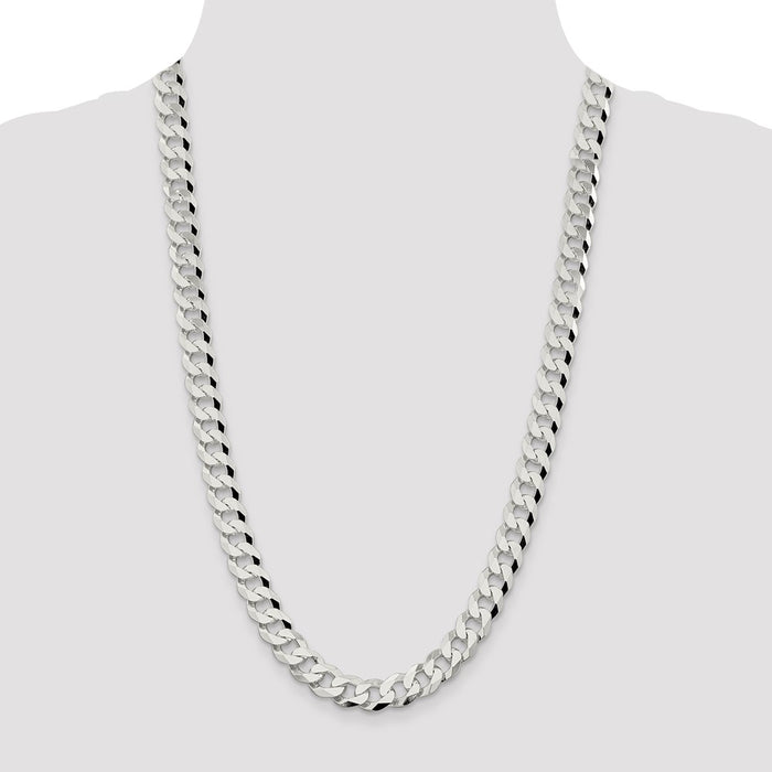 Exclusive 10.6mm Beveled Curb Chain in Sterling Silver - Stylish Value!-4