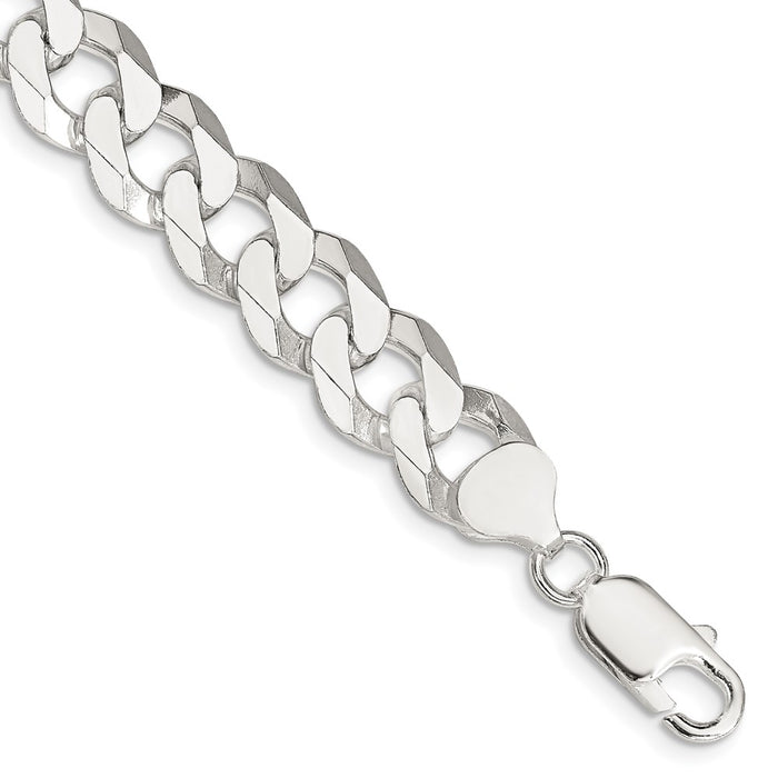 Exclusive 10.6mm Beveled Curb Chain in Sterling Silver - Stylish & Affordable!-1