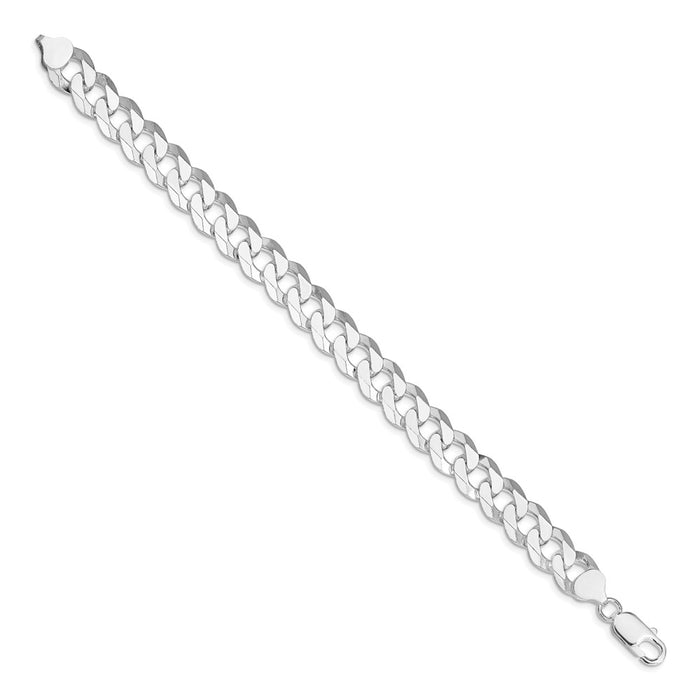 Buy Stylish Rhodium-Plated Sterling Silver 10.6mm Curb Chain - Affordable Luxury-2
