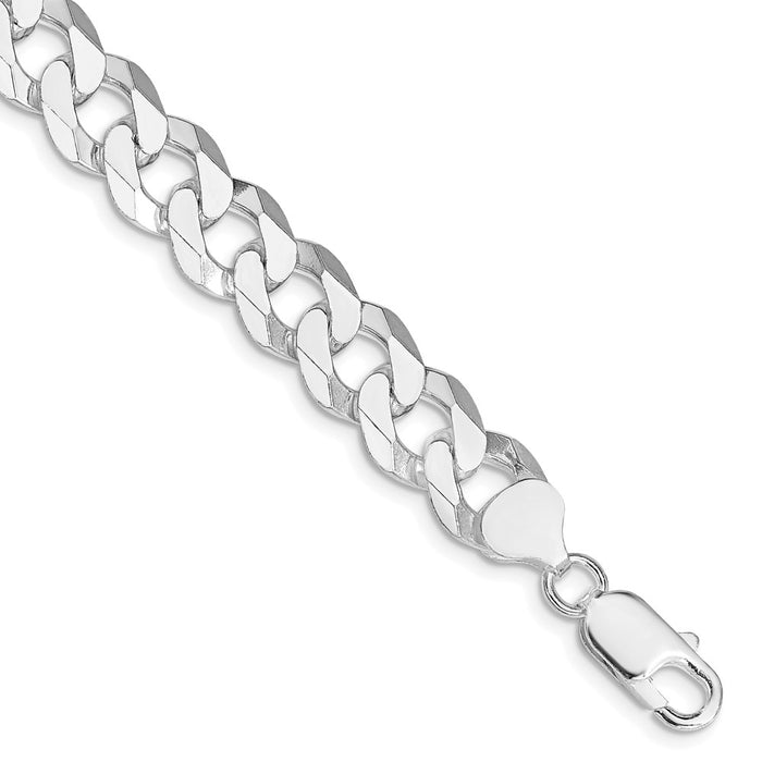 Buy Stylish Rhodium-Plated Sterling Silver 10.6mm Curb Chain - Affordable Luxury-1