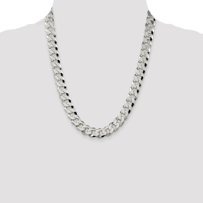 Buy 12.3mm Sterling Silver Beveled Curb Chain - Stylish & Affordable Accessory-4