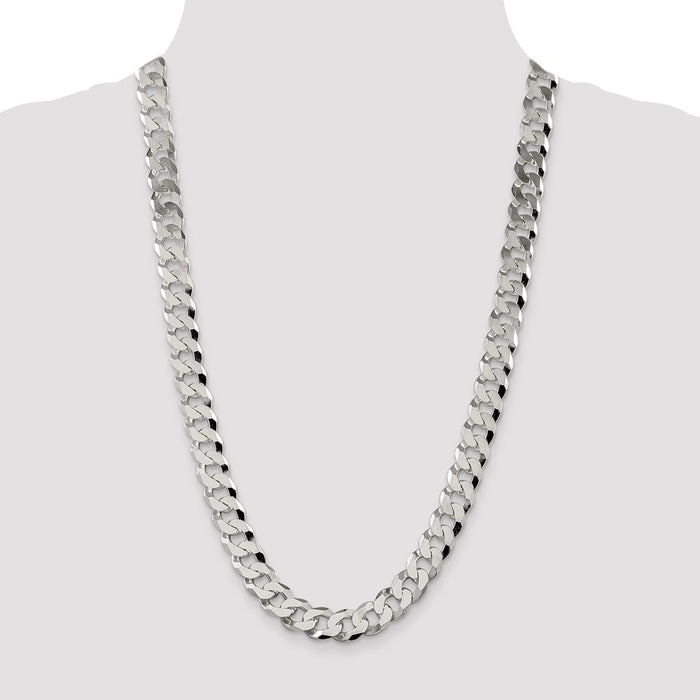 Buy Stylish 12.3mm Beveled Curb Chain in Sterling Silver at Affordable Prices-4