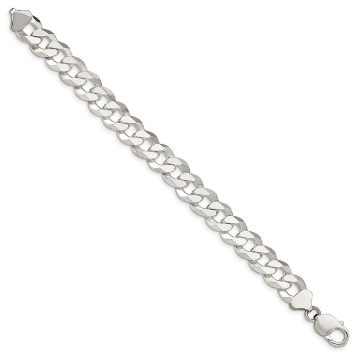 Buy Stylish 12.3mm Beveled Curb Chain in Sterling Silver - Luxury Value!-2