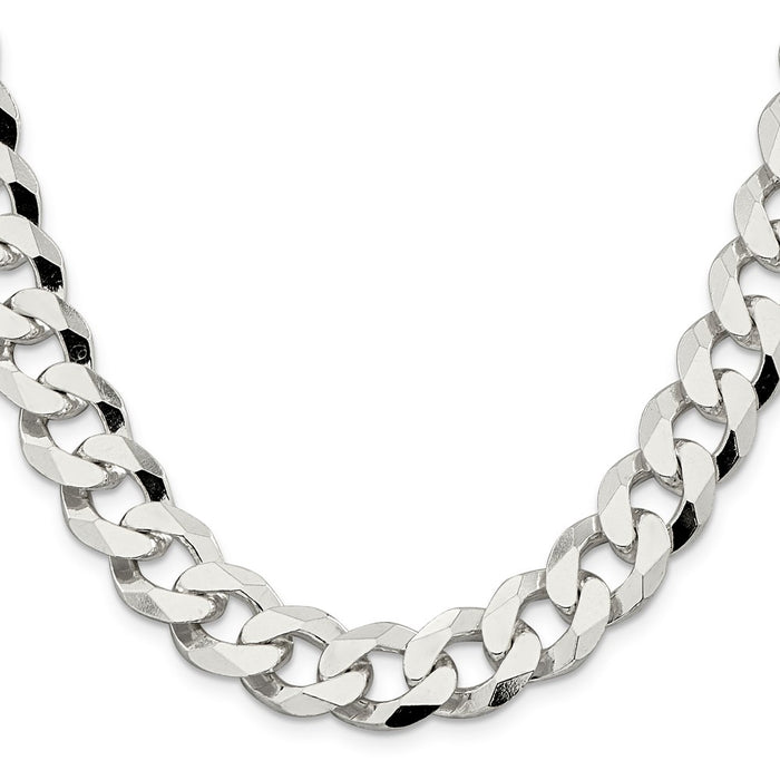 Buy 14mm Beveled Curb Chain in Sterling Silver | Stylish & Affordable Jewelry-2