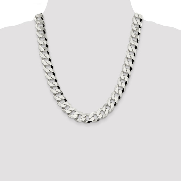 Buy 14mm Beveled Curb Chain in Sterling Silver | Stylish & Affordable Jewelry-4