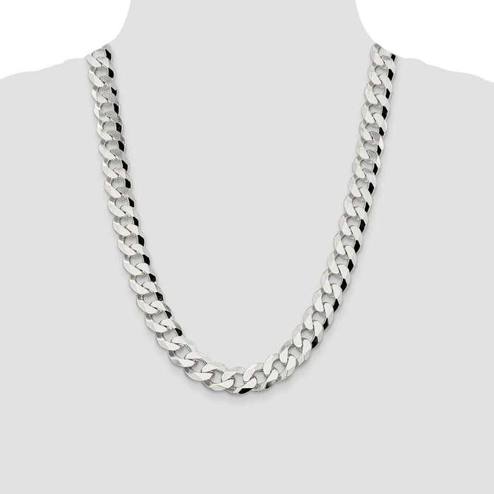 Buy Exclusive 14mm Beveled Curb Chain in Sterling Silver - Stylish Value!-4