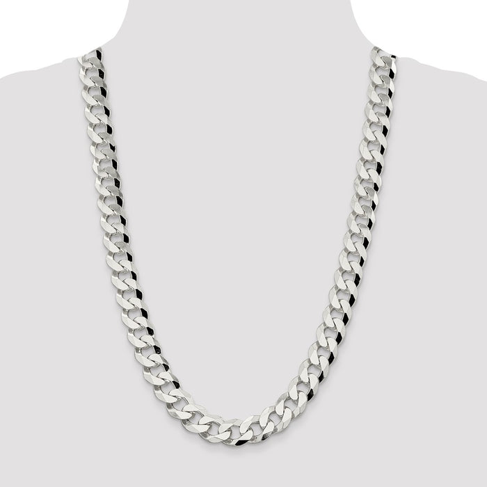 Buy 14mm Beveled Curb Chain in Sterling Silver - Stylish & Affordable Jewelry-4