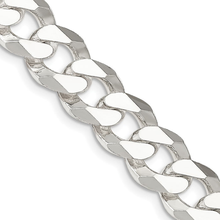 Buy Stylish 14mm Beveled Curb Chain in Sterling Silver - Affordable Luxury!-1