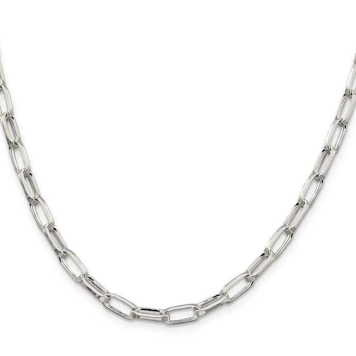 Buy Stylish Sterling Silver 5mm Elongated Open Link Necklace Chain - Value!-2