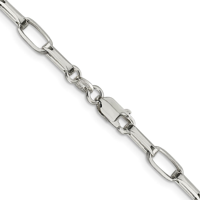 Buy Stylish Sterling Silver 5mm Elongated Open Link Necklace Chain - Value!-3
