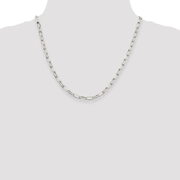 Buy Stylish Sterling Silver 5mm Elongated Open Link Necklace Chain - Value!-4