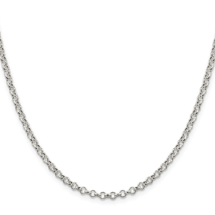 Buy Stylish 3mm Semi-Solid Rolo Chain in Sterling Silver - High Quality Value-2