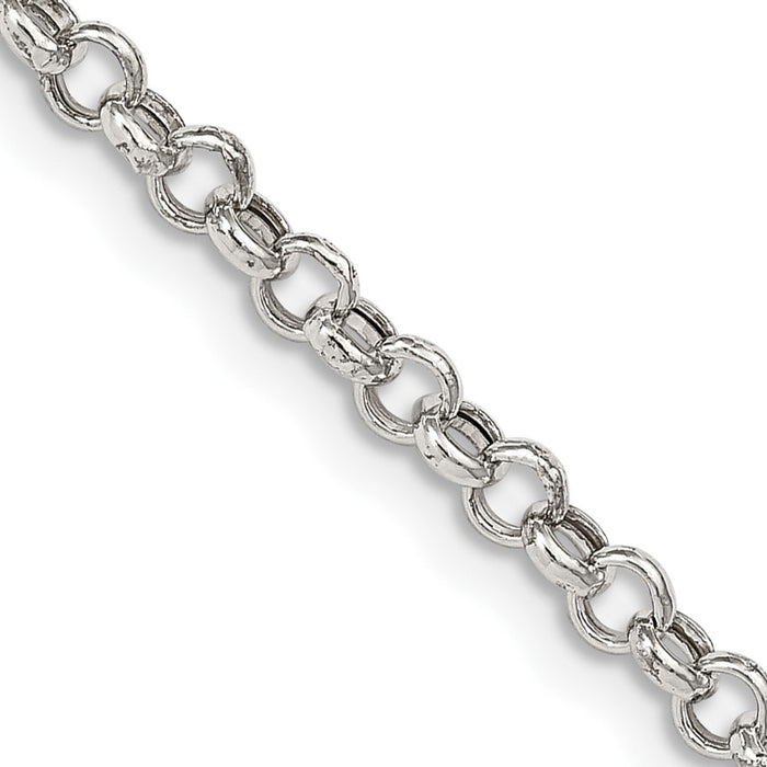 Buy Stylish 3mm Semi-Solid Rolo Chain in Sterling Silver - High Quality Value-1