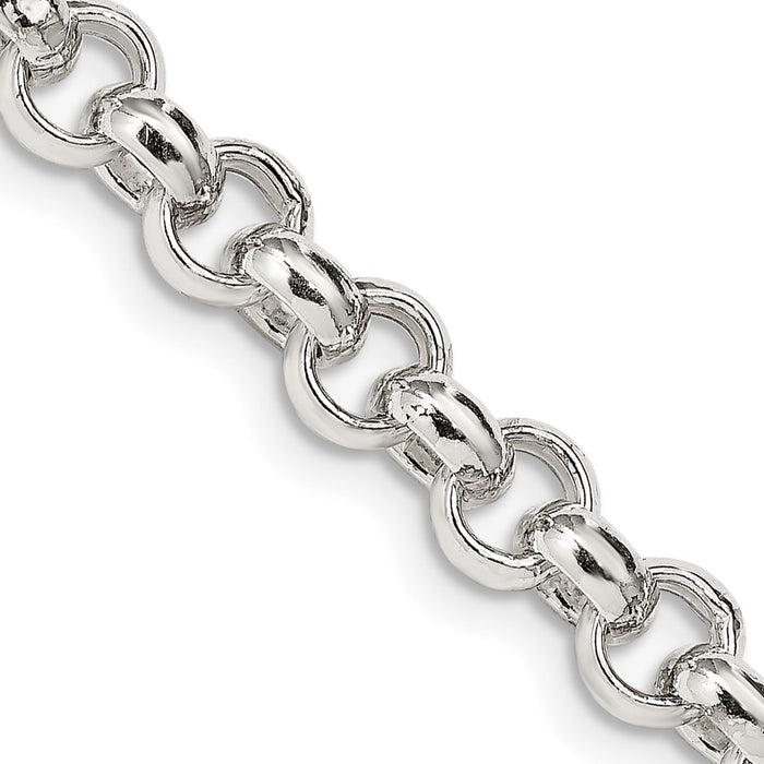 Buy Stylish 6.5mm Sterling Silver Semi-Solid Rolo Link Chain - Affordable Luxury-1