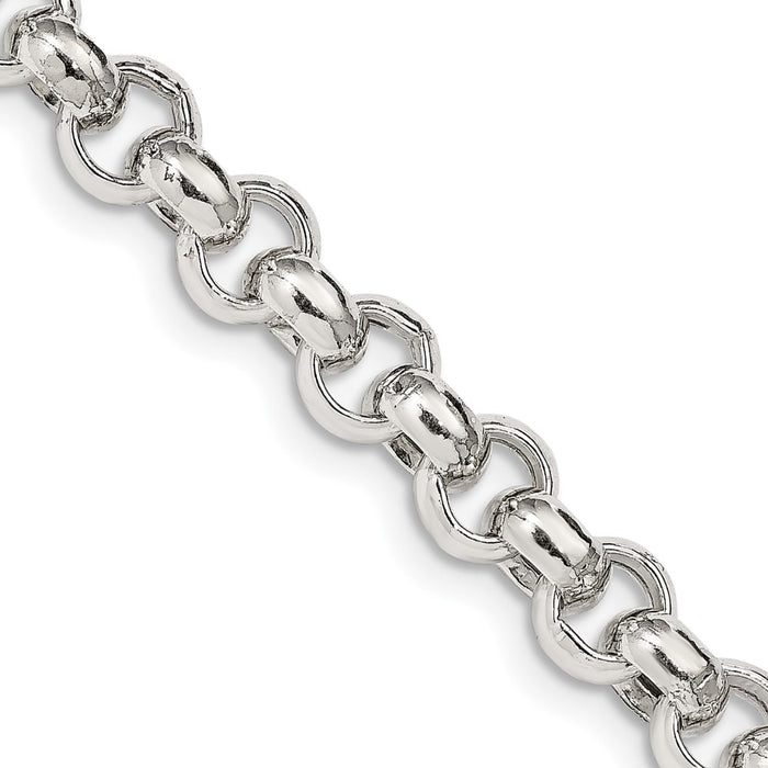 Order Stylish 7.75mm Semi-Solid Sterling Silver Rolo Link Chain - Luxury Value-1