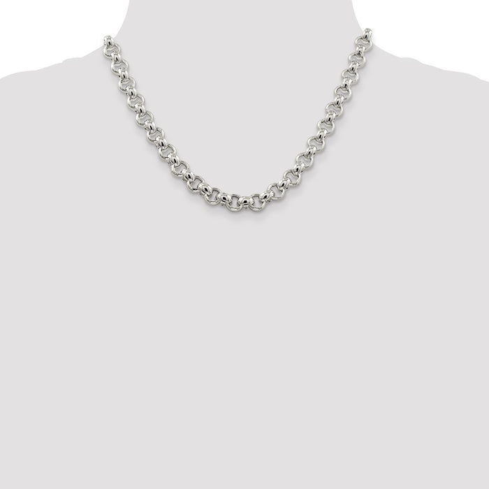 Buy Exclusive 9.5mm Semi-Solid Rolo Chain in Sterling Silver - Stylish Value!-4