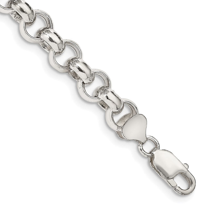Buy Stylish 9.5mm Sterling Silver Semi-Solid Rolo Link Chain - Affordable Luxury-1