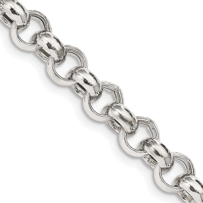 Buy Stylish 9.5mm Semi-Solid Rolo Link Chain in High-Quality Sterling Silver-1