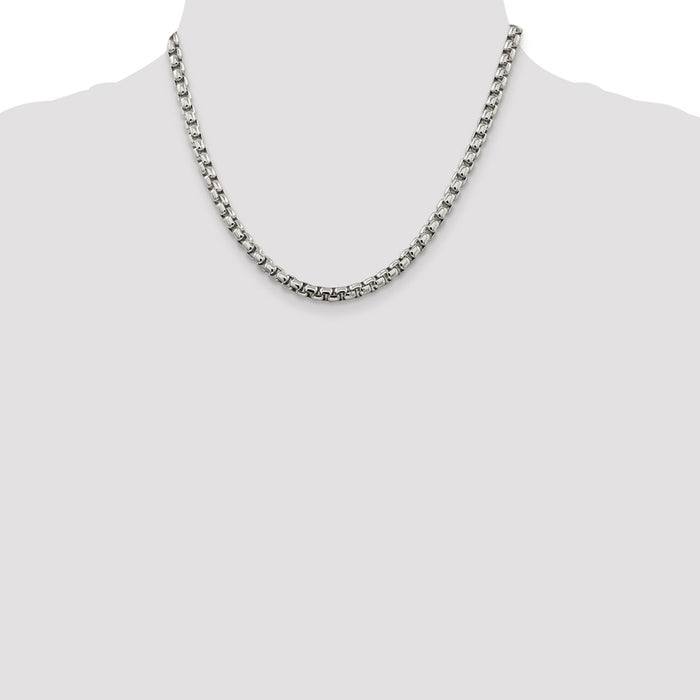 Buy Stylish 5.2mm Round Box Chain in Sterling Silver - Luxury Affordable Jewelry-4